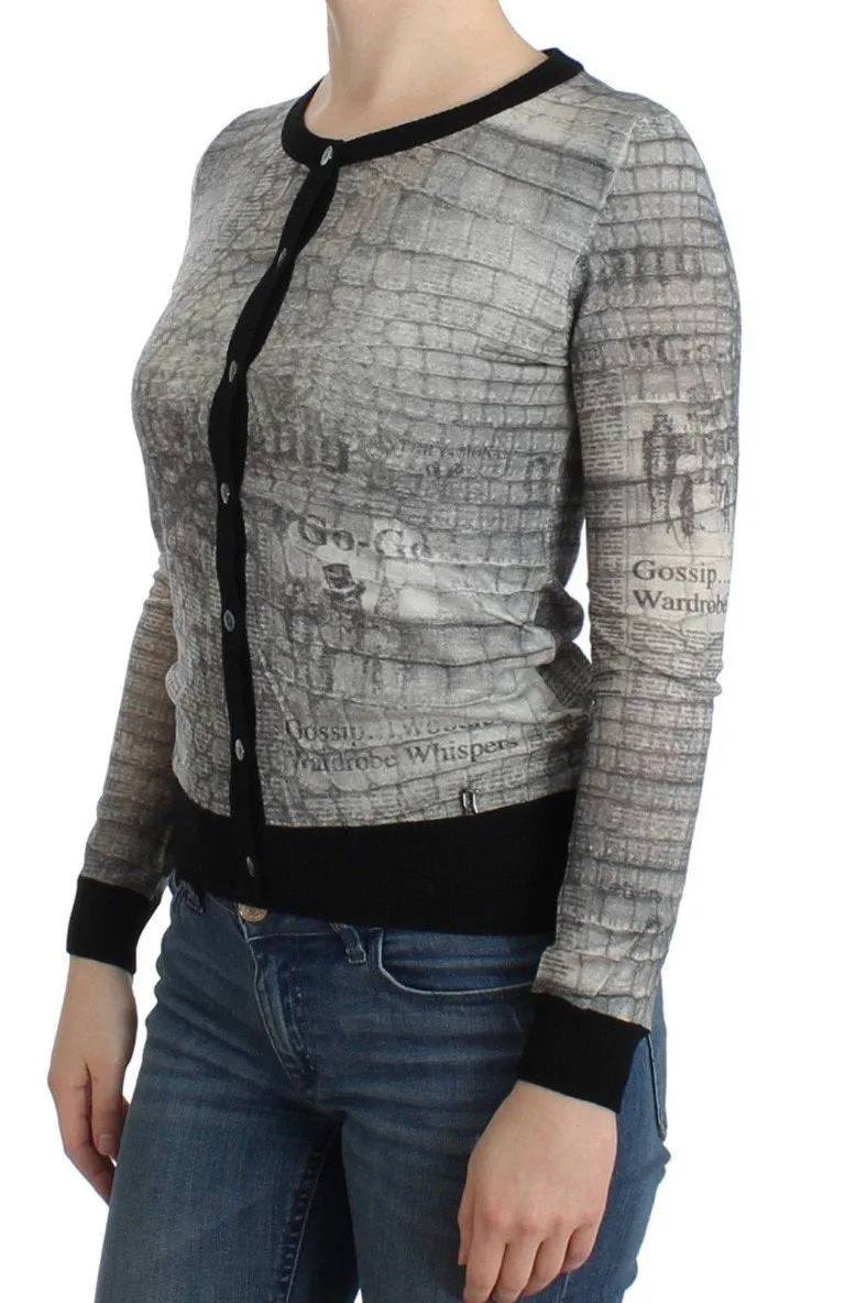 Gray crocodile twinset cardigan