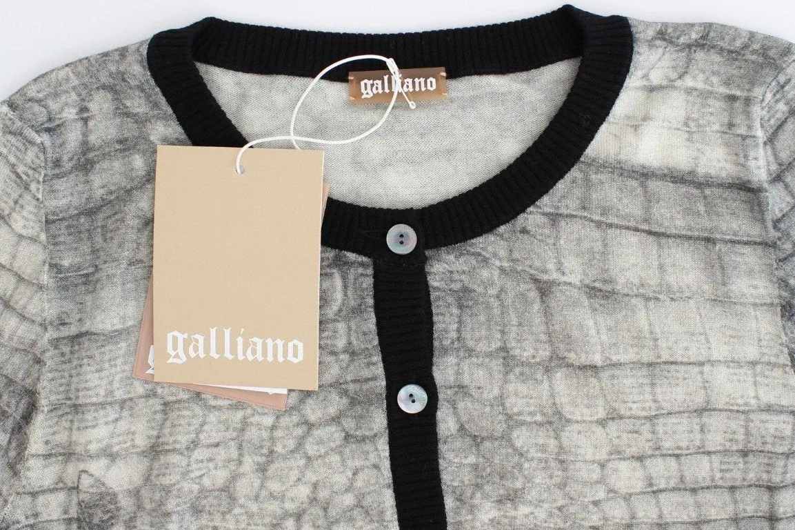 Gray crocodile twinset cardigan