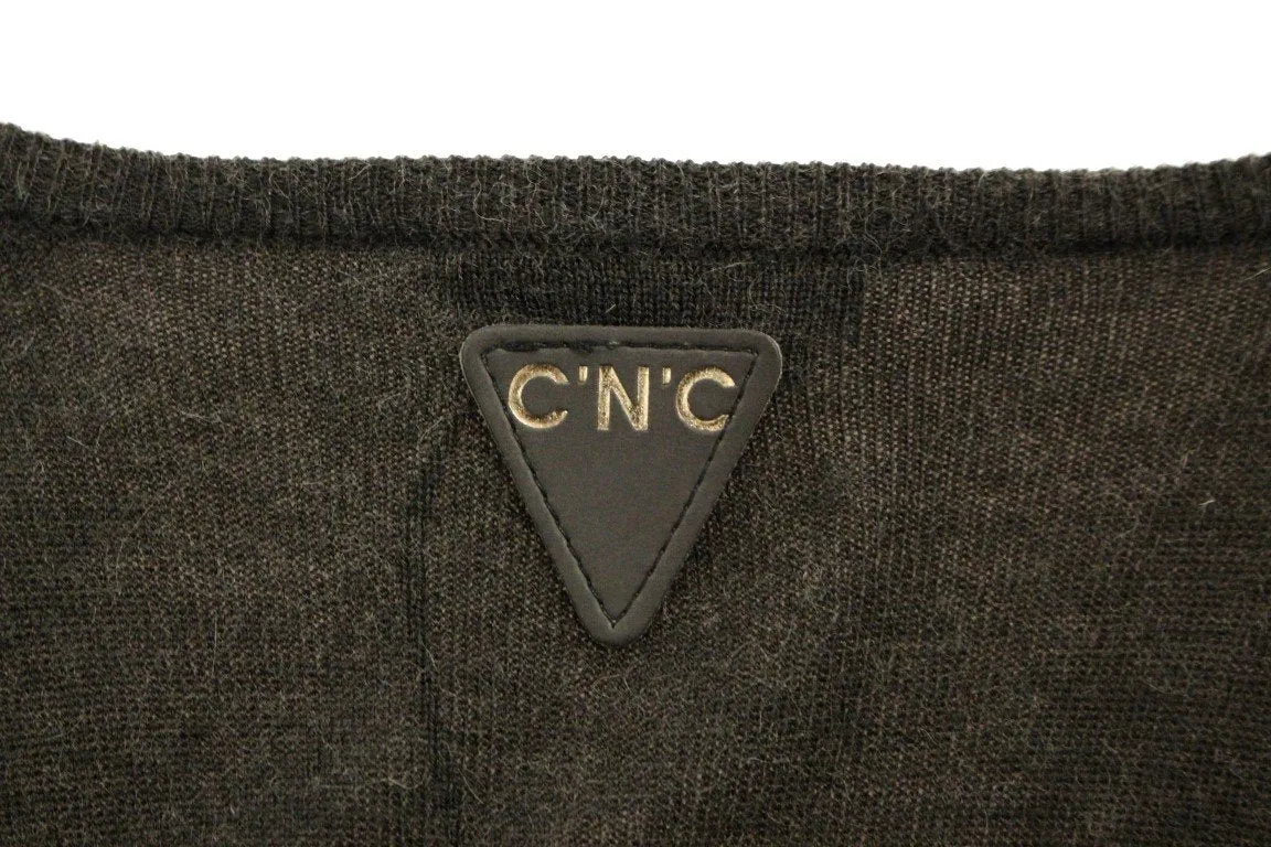 Gray zipper cardigan sweater