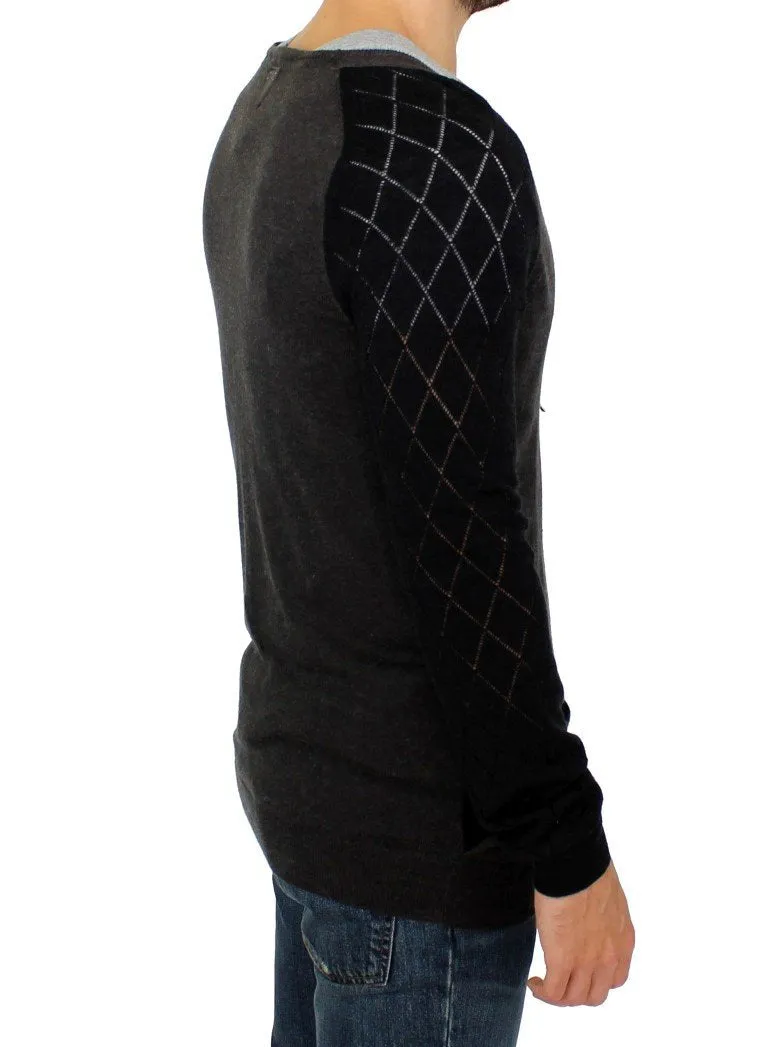 Gray zipper cardigan sweater