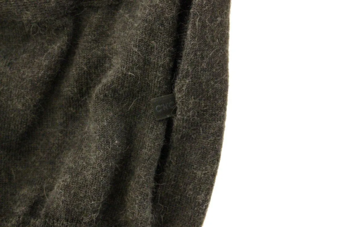 Gray zipper cardigan sweater