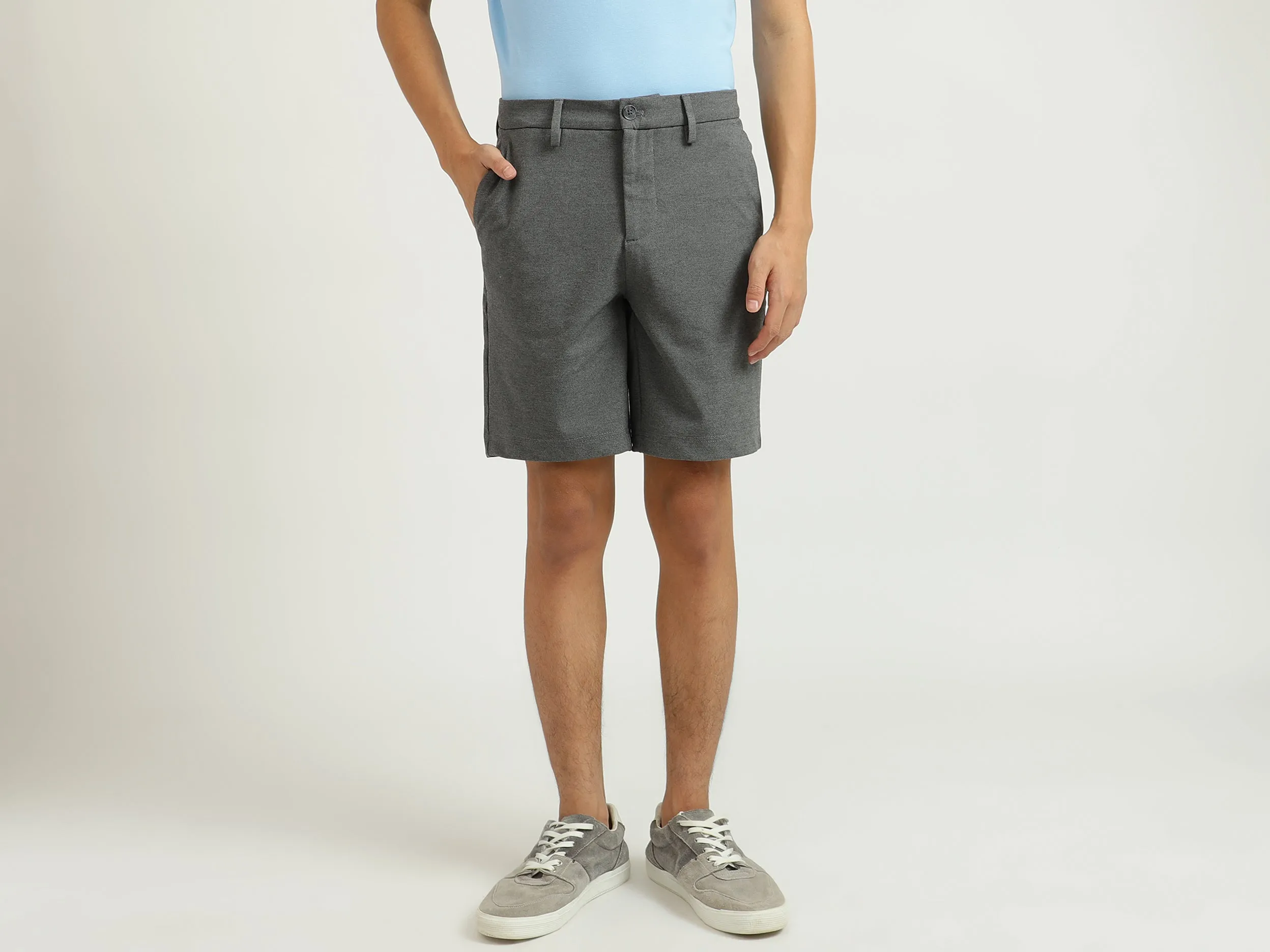 Grey Knit Shorts