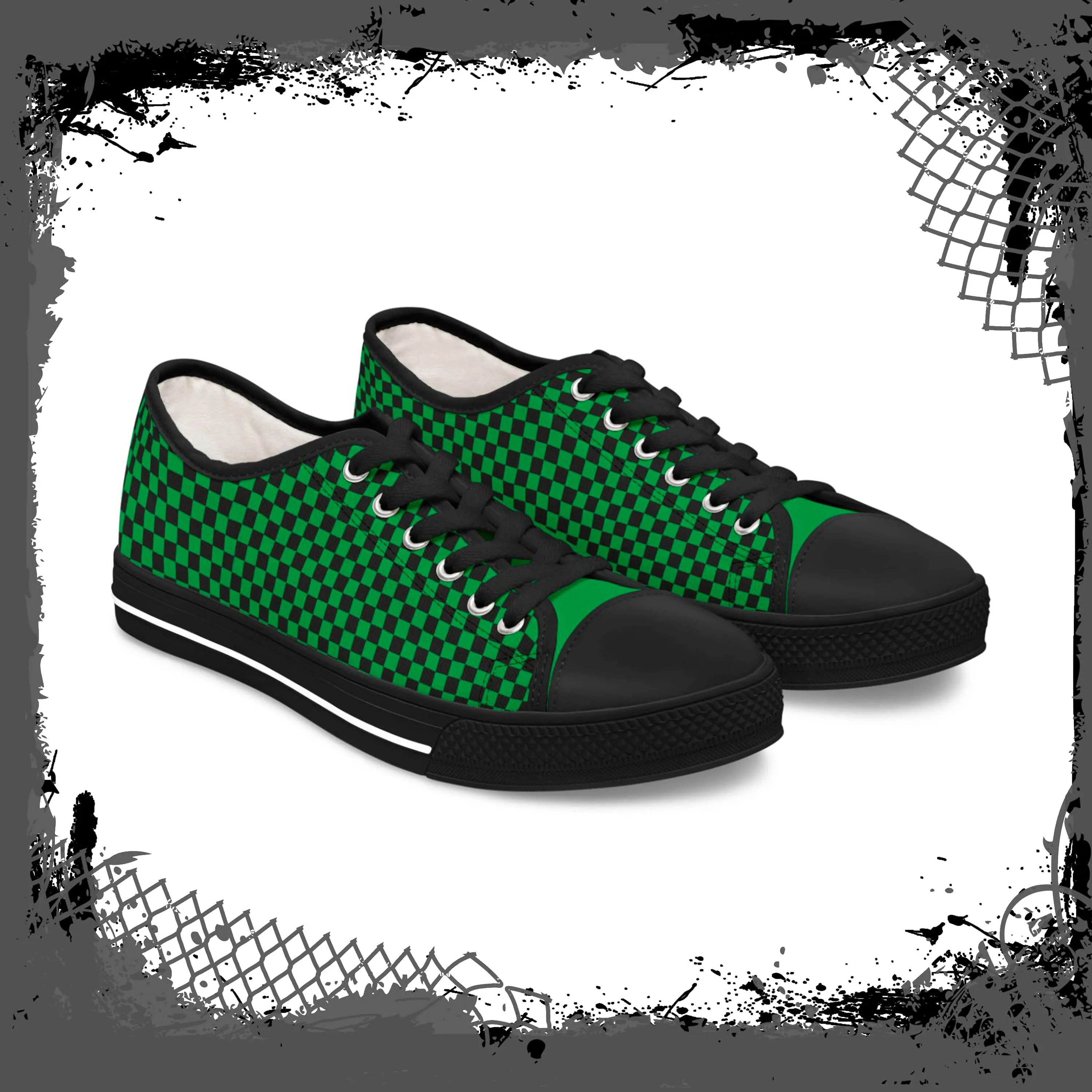 GRN Women's Checkered Low Tops