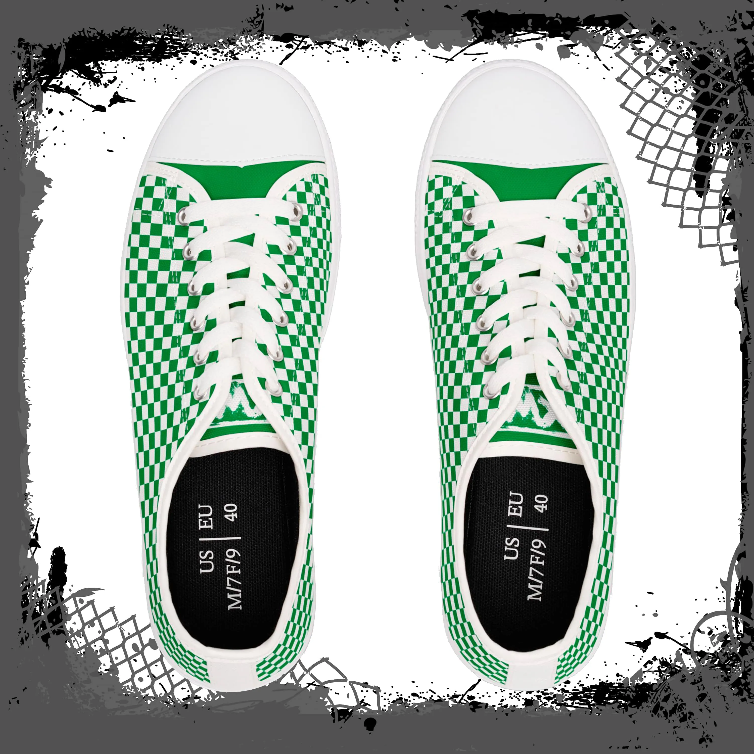 GRN Women's Checkered Low Tops