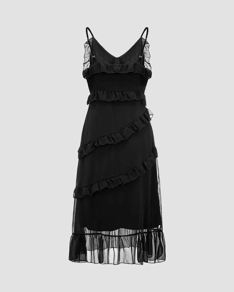 Guilehelm Cami Asymmetrical Layers Maxi Dress