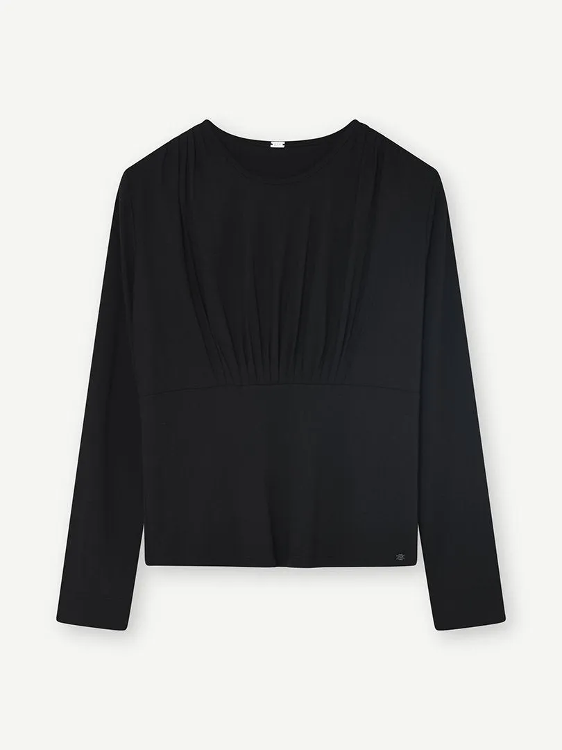Gustav Jina Long Sleeve Black Top