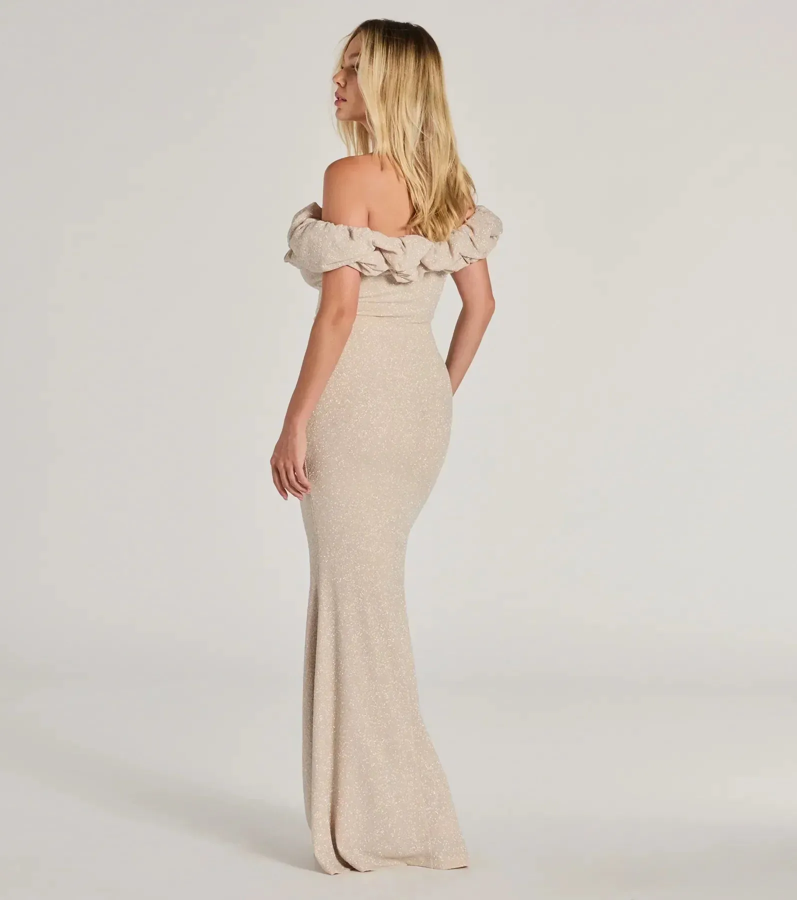 Halsey Formal Glitter Ruffled Mermaid Dress