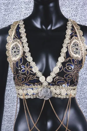 Halter Top Blue/Gold WS