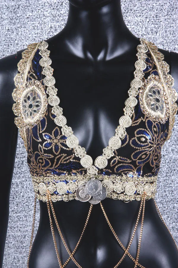 Halter Top Blue/Gold WS