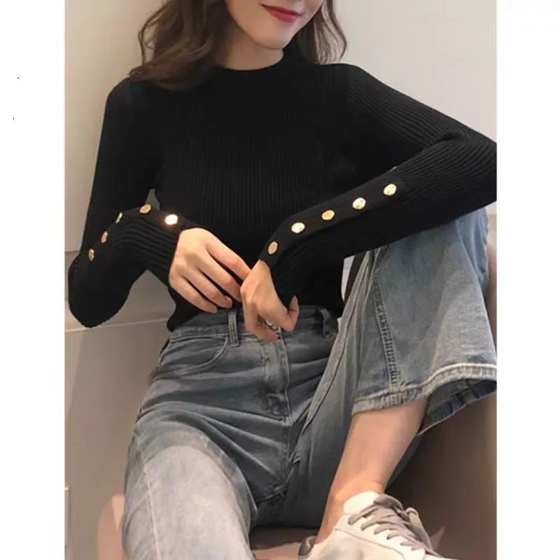 High Neck Black Knit Top