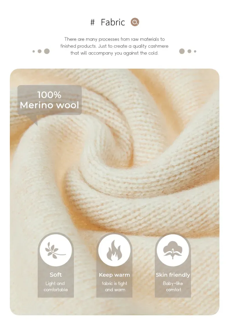 High Quality Pure Wool Turtleneck Loose Fit Sweaters