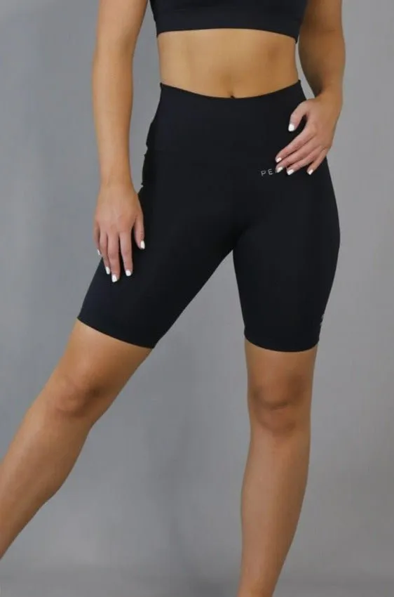 High Waist Long Shorts - Black