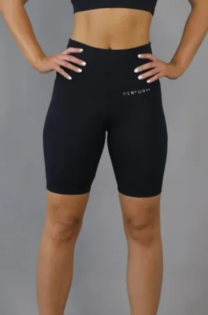 High Waist Long Shorts - Black