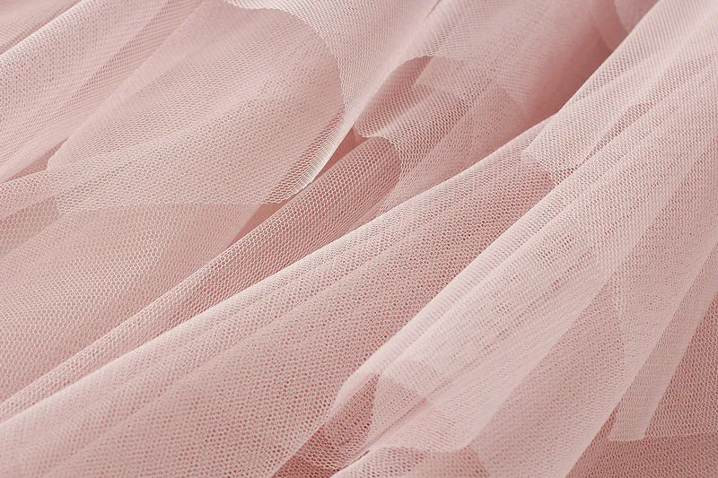 High Waist Slimming Flower Bud Irregular Mesh Skirt