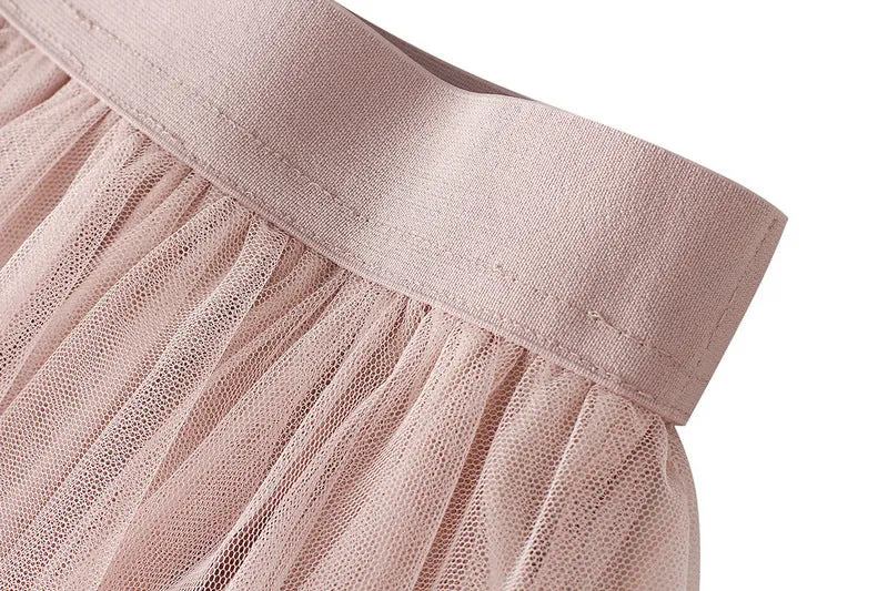 High Waist Slimming Flower Bud Irregular Mesh Skirt