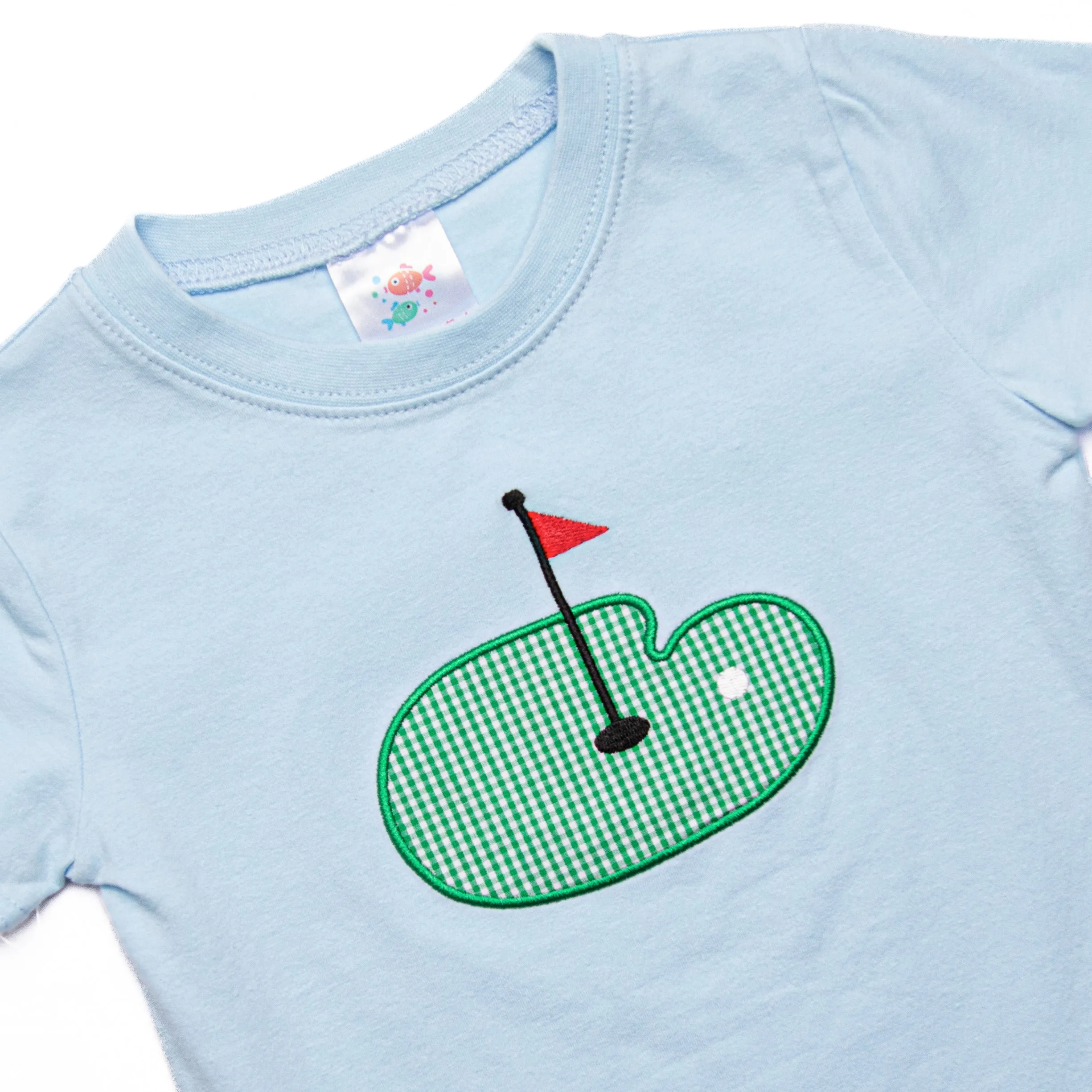 Hole In One Applique Short Set, Blue