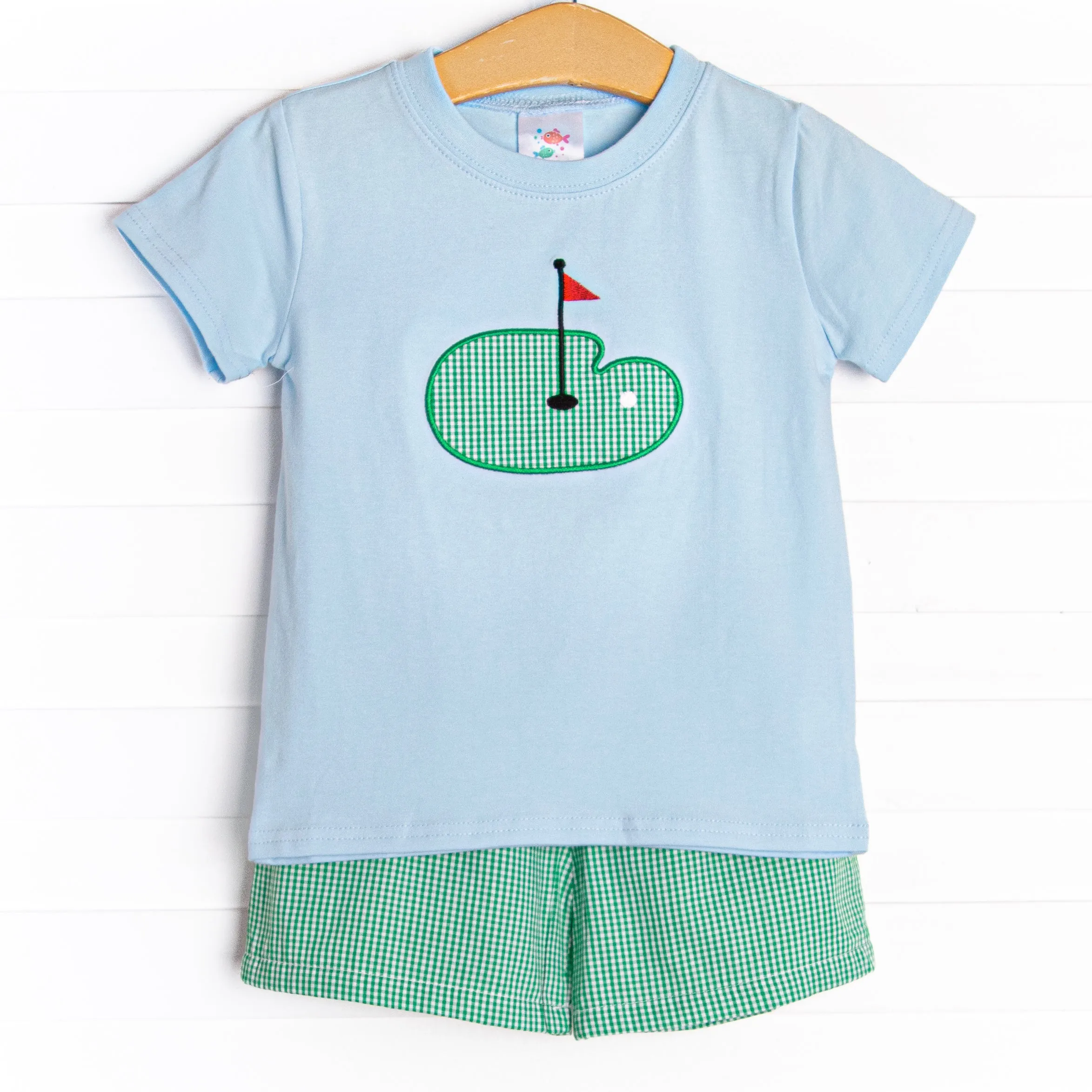 Hole In One Applique Short Set, Blue