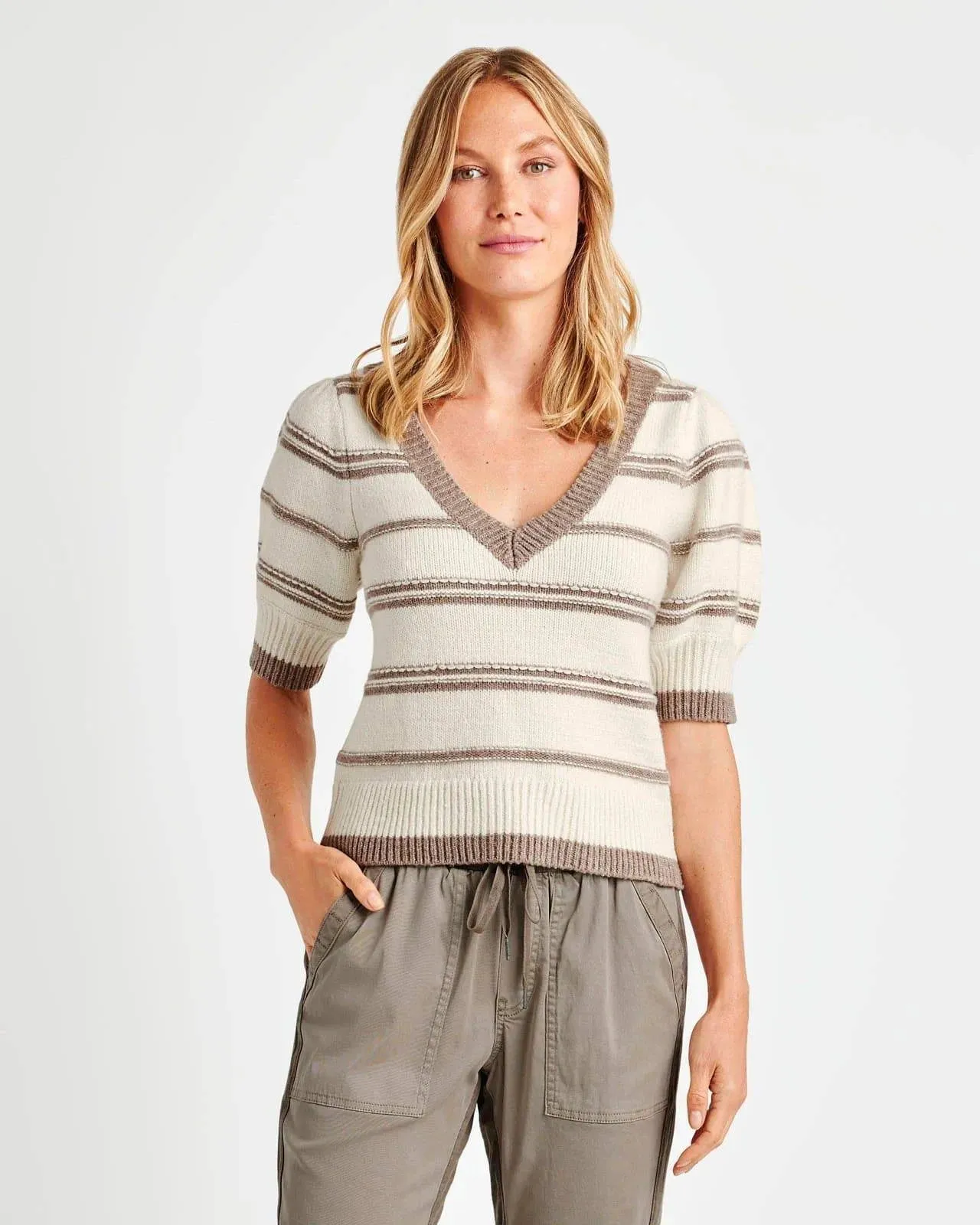 Hope Sweater by Splendid | Tawny Heather Stripe