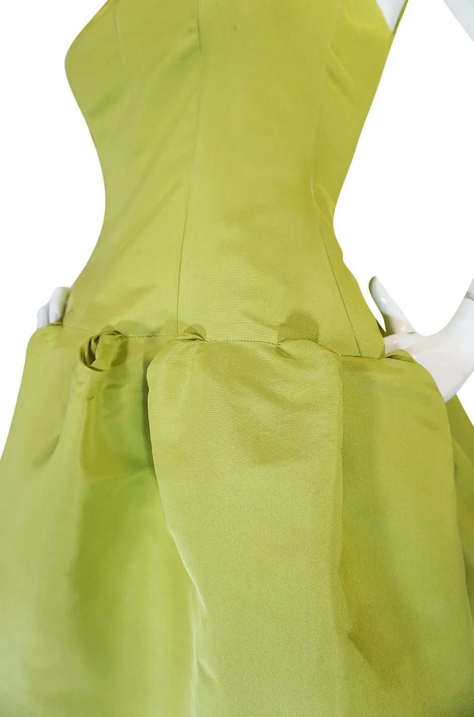 Iconic S/S 2004 Oscar De La Renta Lime Green "Carrie" Dress