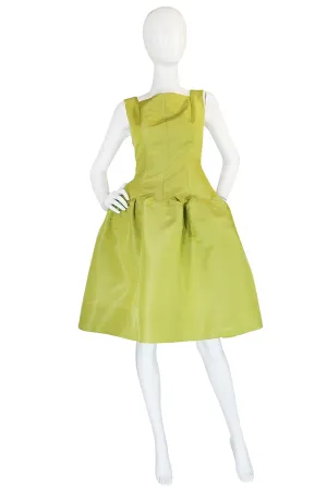 Iconic S/S 2004 Oscar De La Renta Lime Green "Carrie" Dress