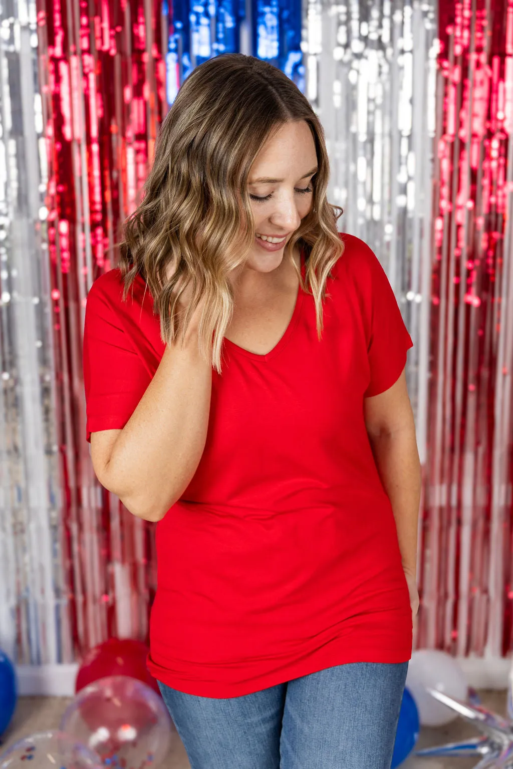 IN PRODUCTION Chloe Cozy Tee - Red