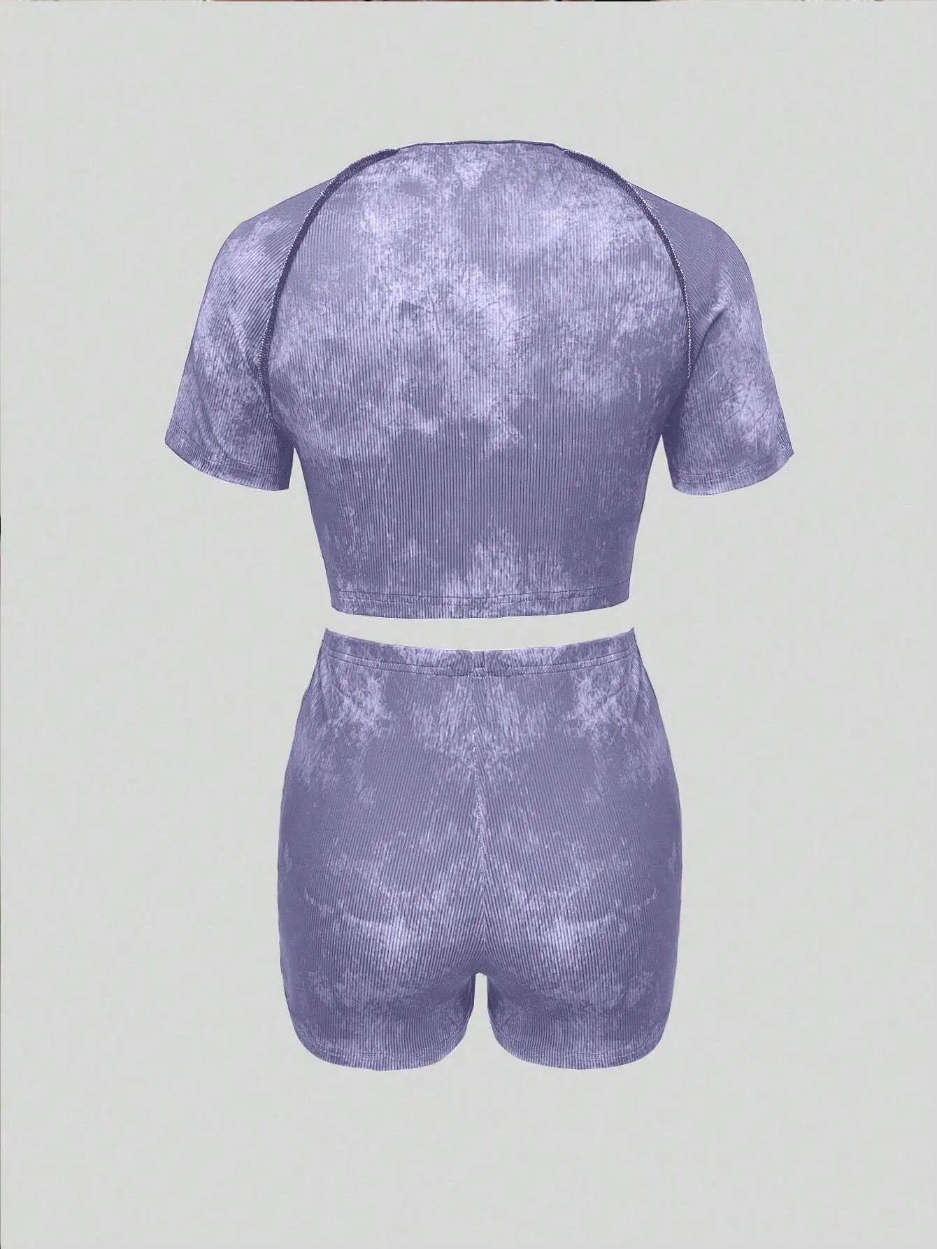 INAWLY 2pcs Women's Crew Neck Raglan Sleeve T-Shirt And Shorts, Fitted & Sexy Summer Set
