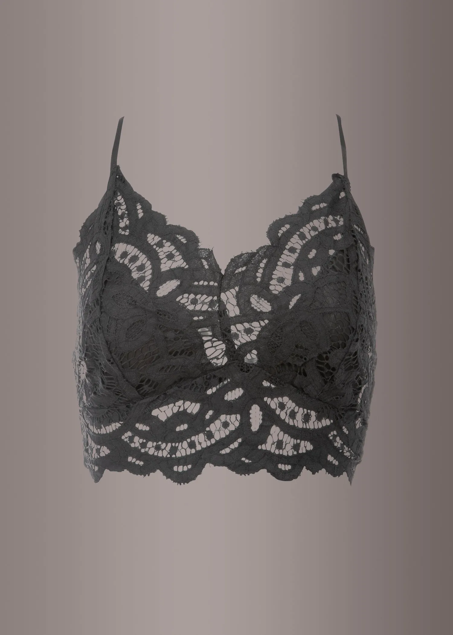 Into The Night Black Crochet Lace Bustier Crop Top