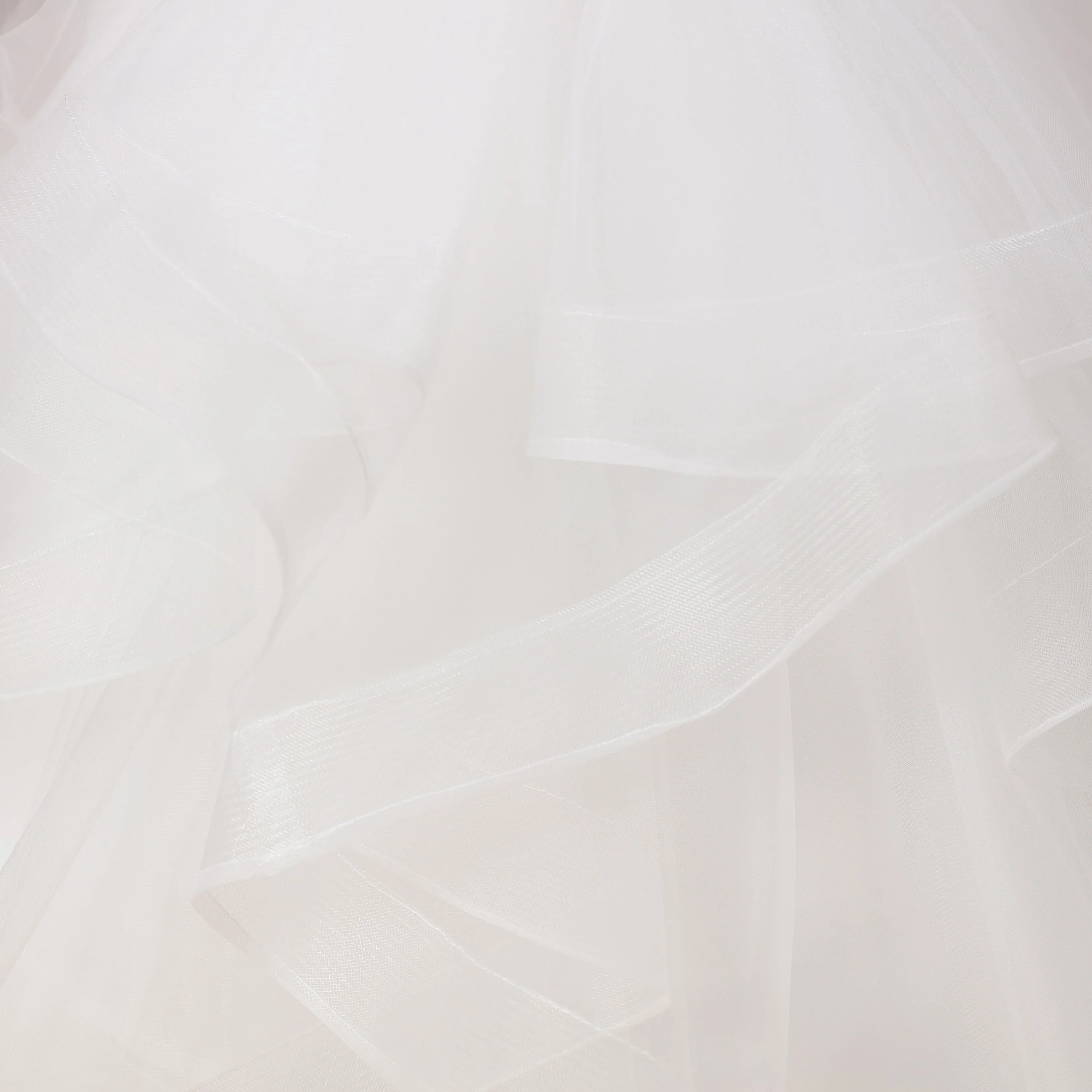 Ivory Multi-layered Tulle Ruffled Satin Flower Girl Dresses With Champagne Bow Front and Back