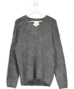 Jackpot Grey Wool Blend V Neck Sweater No Size