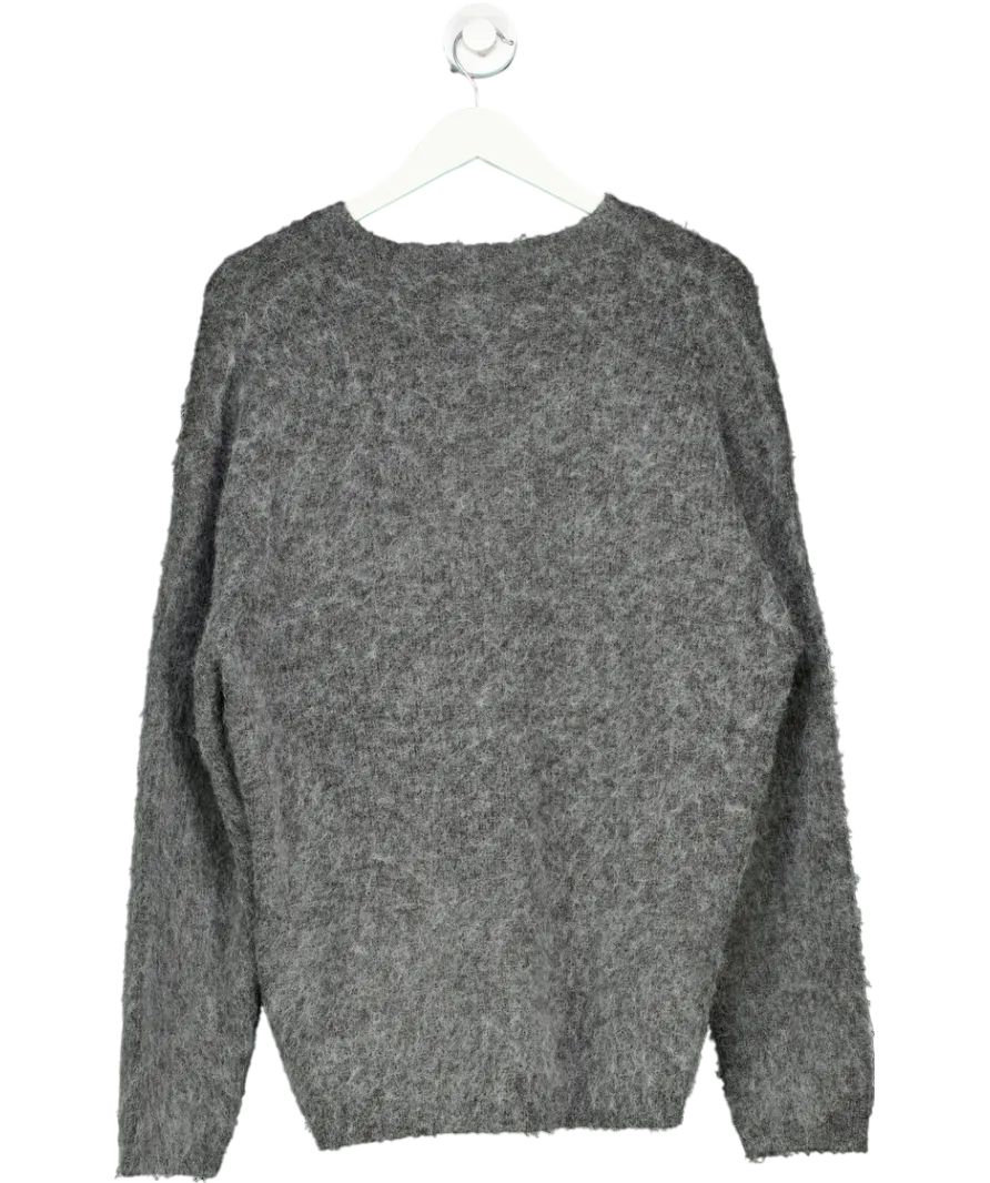 Jackpot Grey Wool Blend V Neck Sweater No Size
