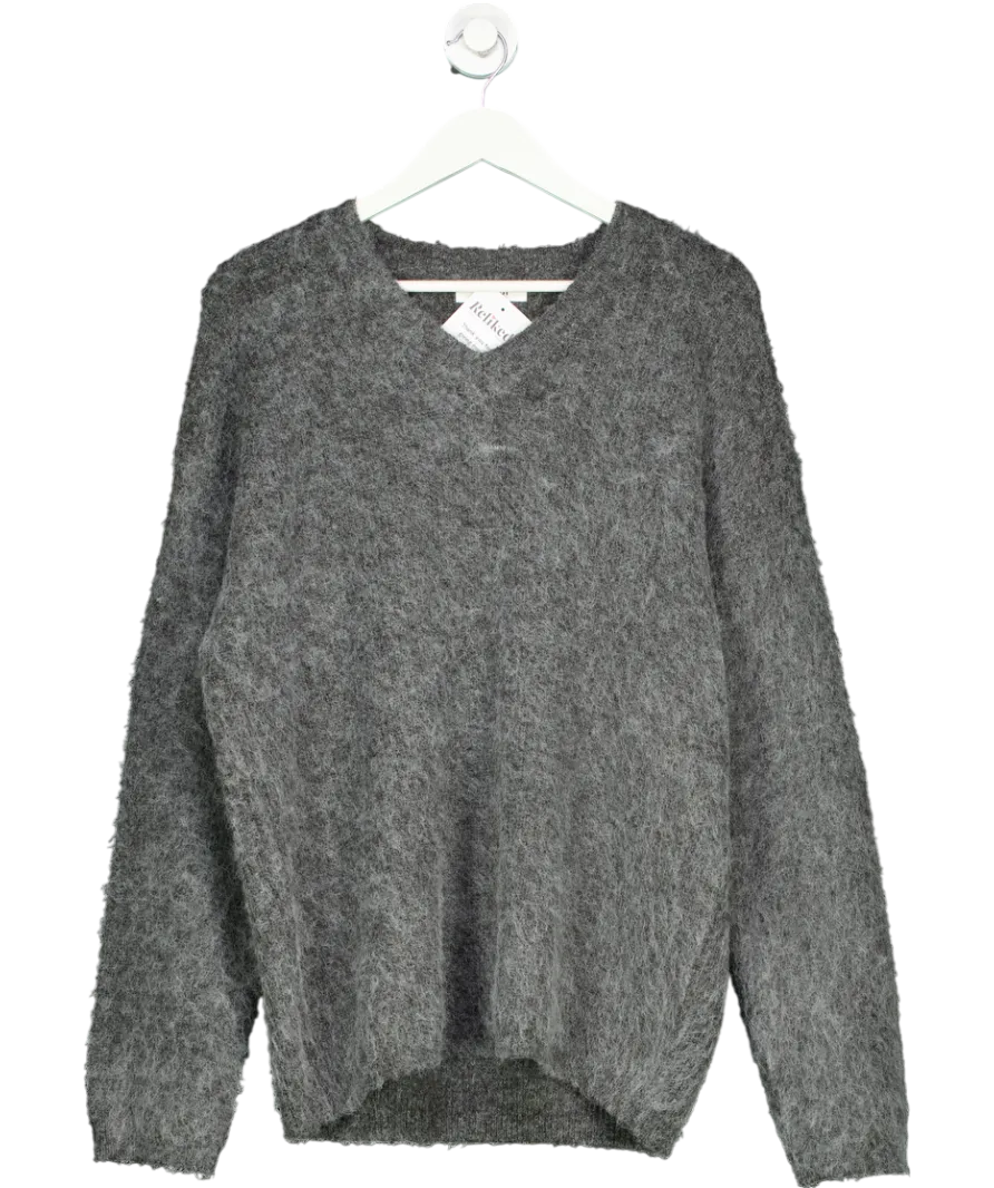 Jackpot Grey Wool Blend V Neck Sweater No Size