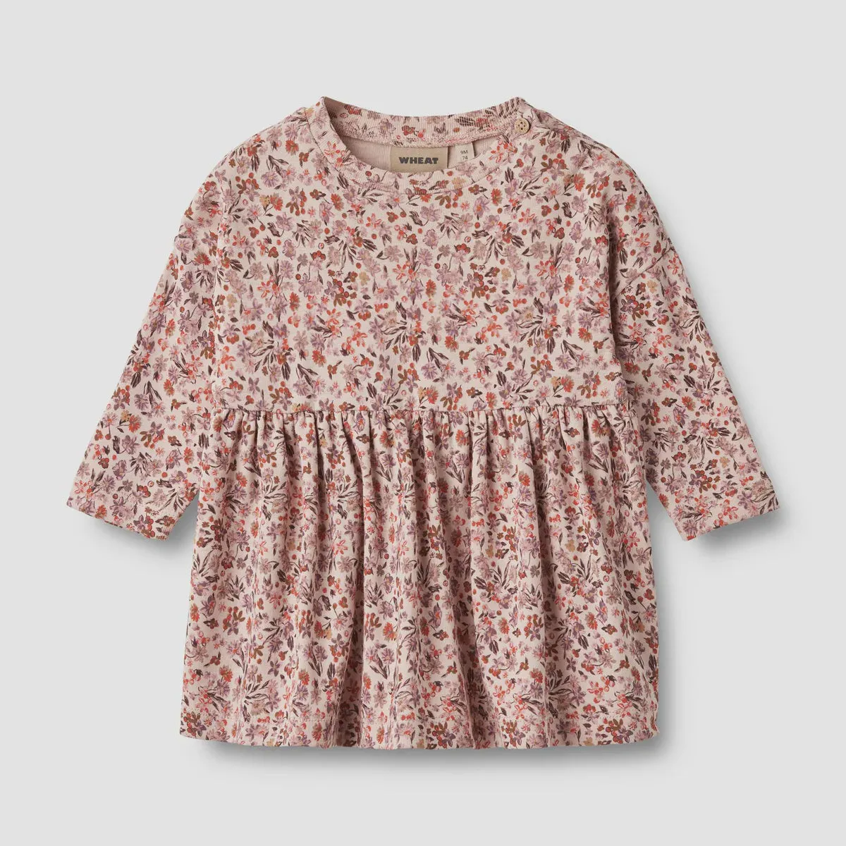 Jersey Dress Baby L/S Emmy Pale Rose Flowers