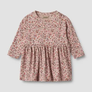 Jersey Dress Baby L/S Emmy Pale Rose Flowers
