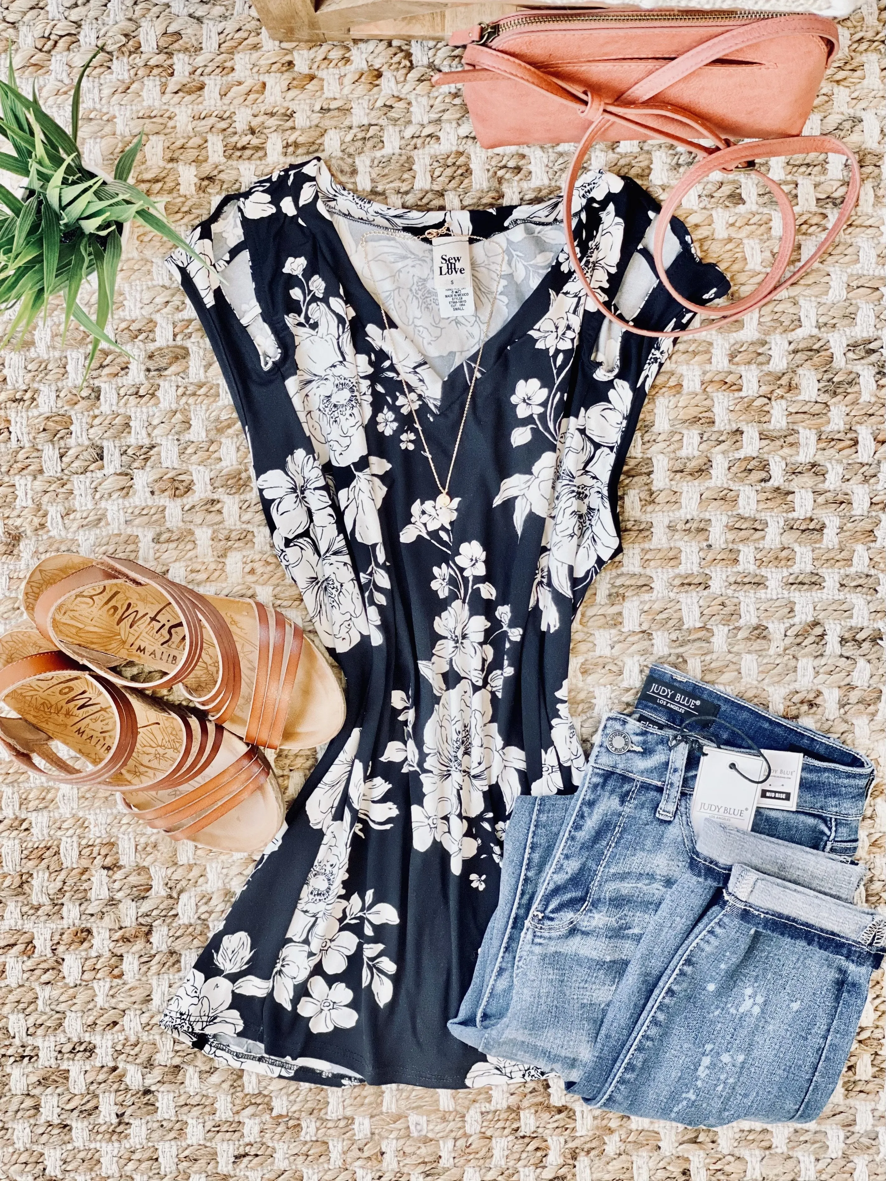 Just The Beginning In Black Floral