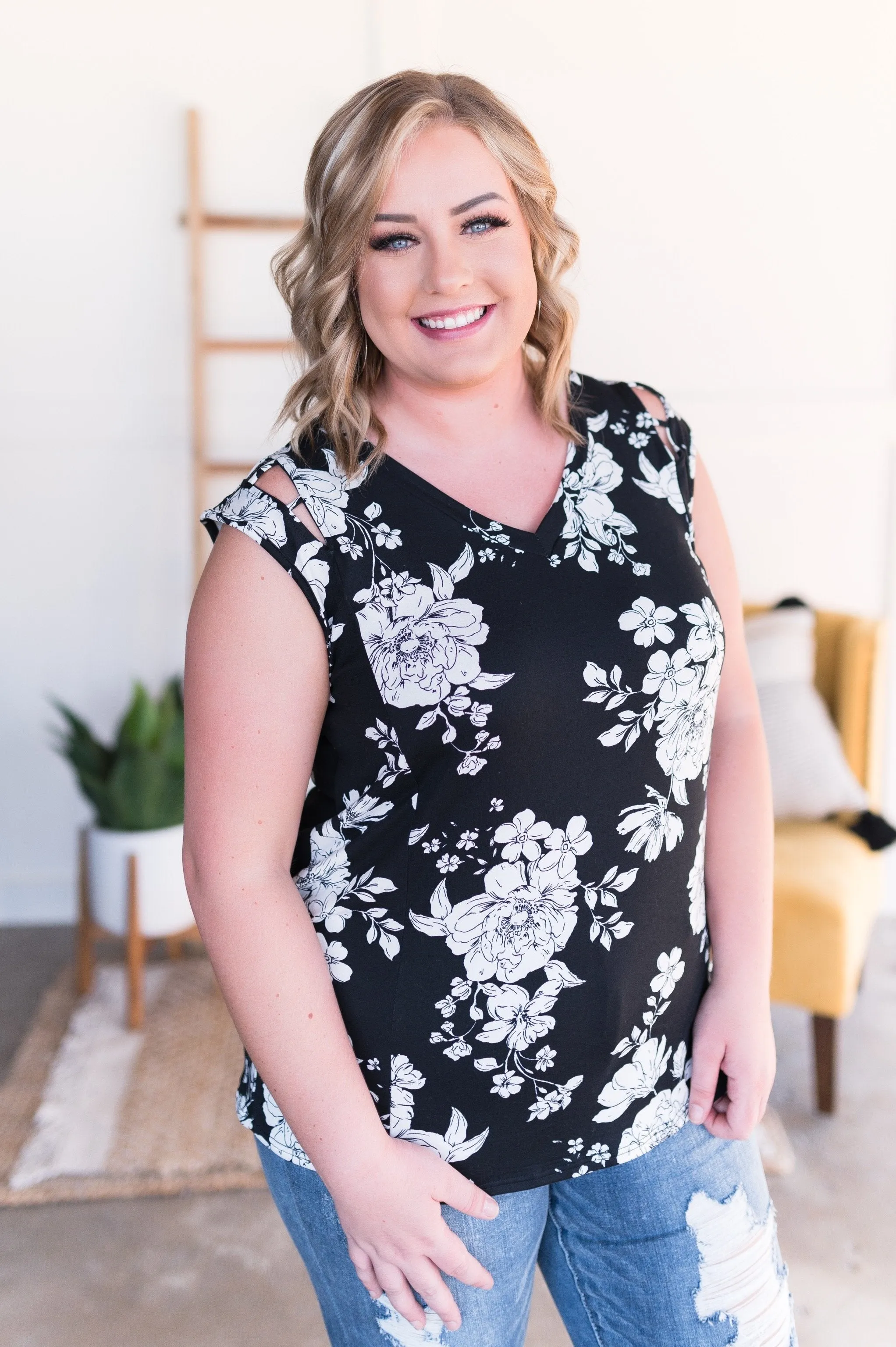 Just The Beginning In Black Floral