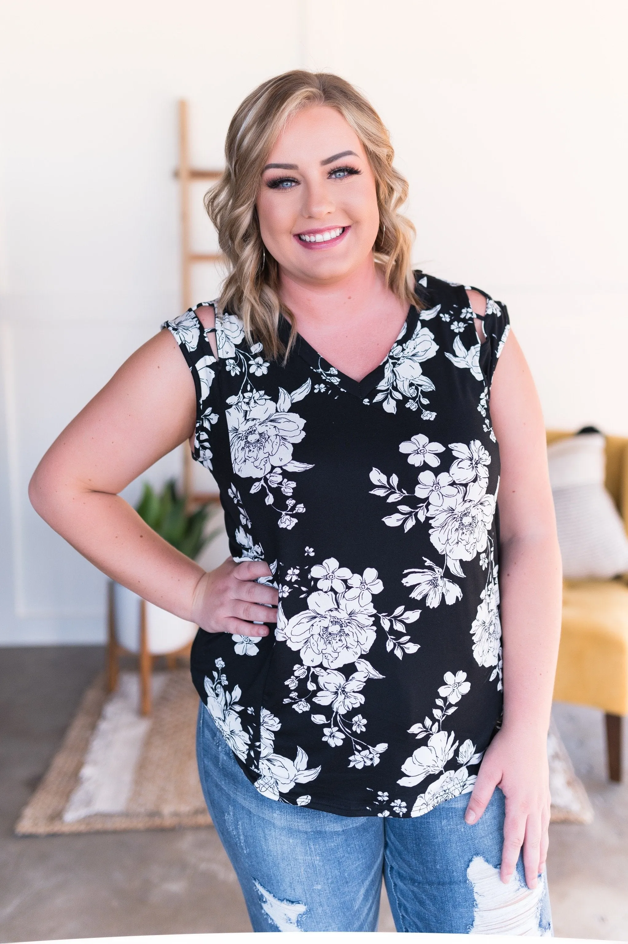 Just The Beginning In Black Floral