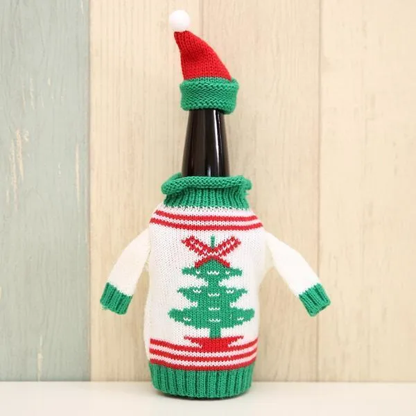 Knitted Christmas Bottle Set