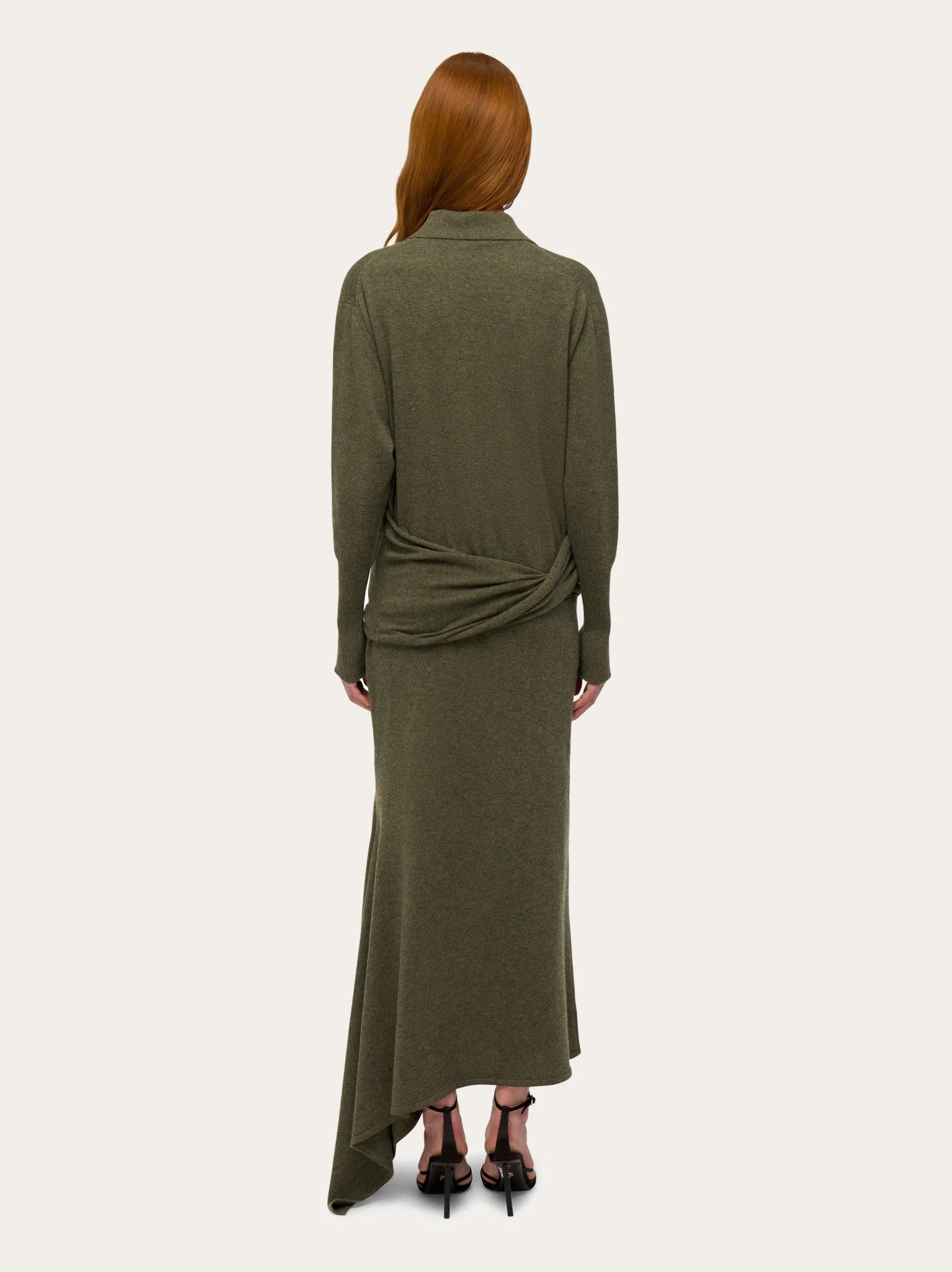 Knitted Dress With Asymmetric Panel
