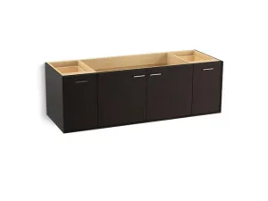 KOHLER K-99546-SD-1WA Jute 60" wall-hung bathroom vanity cabinet with 2 doors and 2 drawers, split top drawer