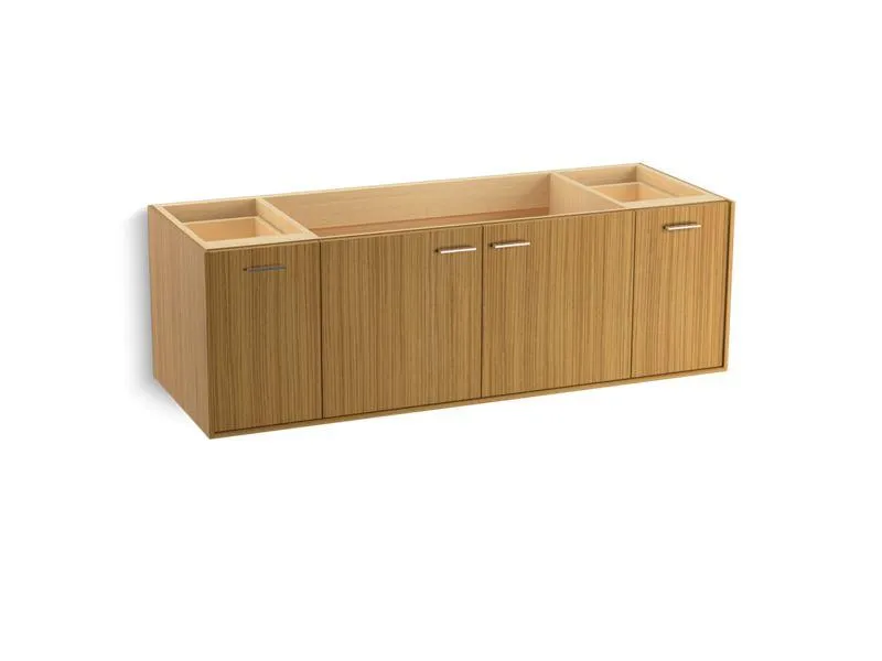 KOHLER K-99546-SD-1WA Jute 60" wall-hung bathroom vanity cabinet with 2 doors and 2 drawers, split top drawer