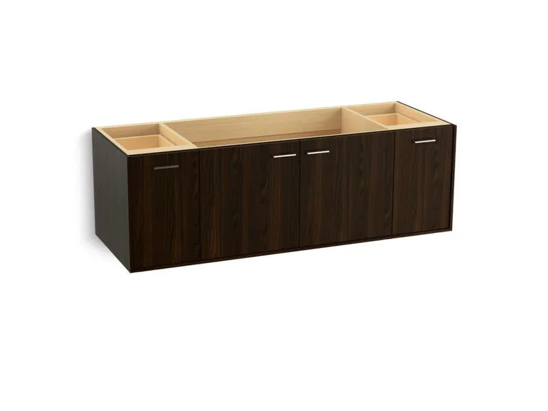 KOHLER K-99546-SD-1WA Jute 60" wall-hung bathroom vanity cabinet with 2 doors and 2 drawers, split top drawer