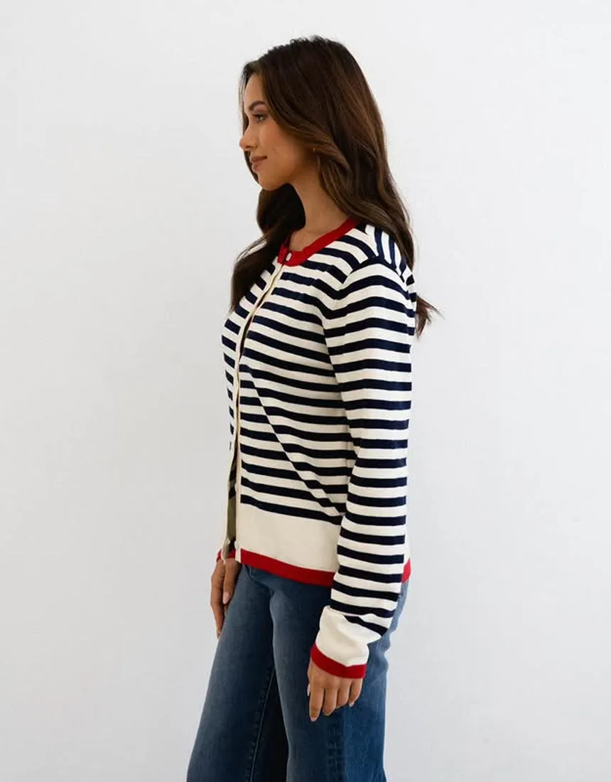 Label of Love French Stripe Cardi