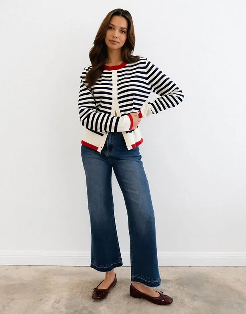 Label of Love French Stripe Cardi