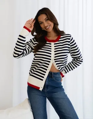 Label of Love French Stripe Cardi