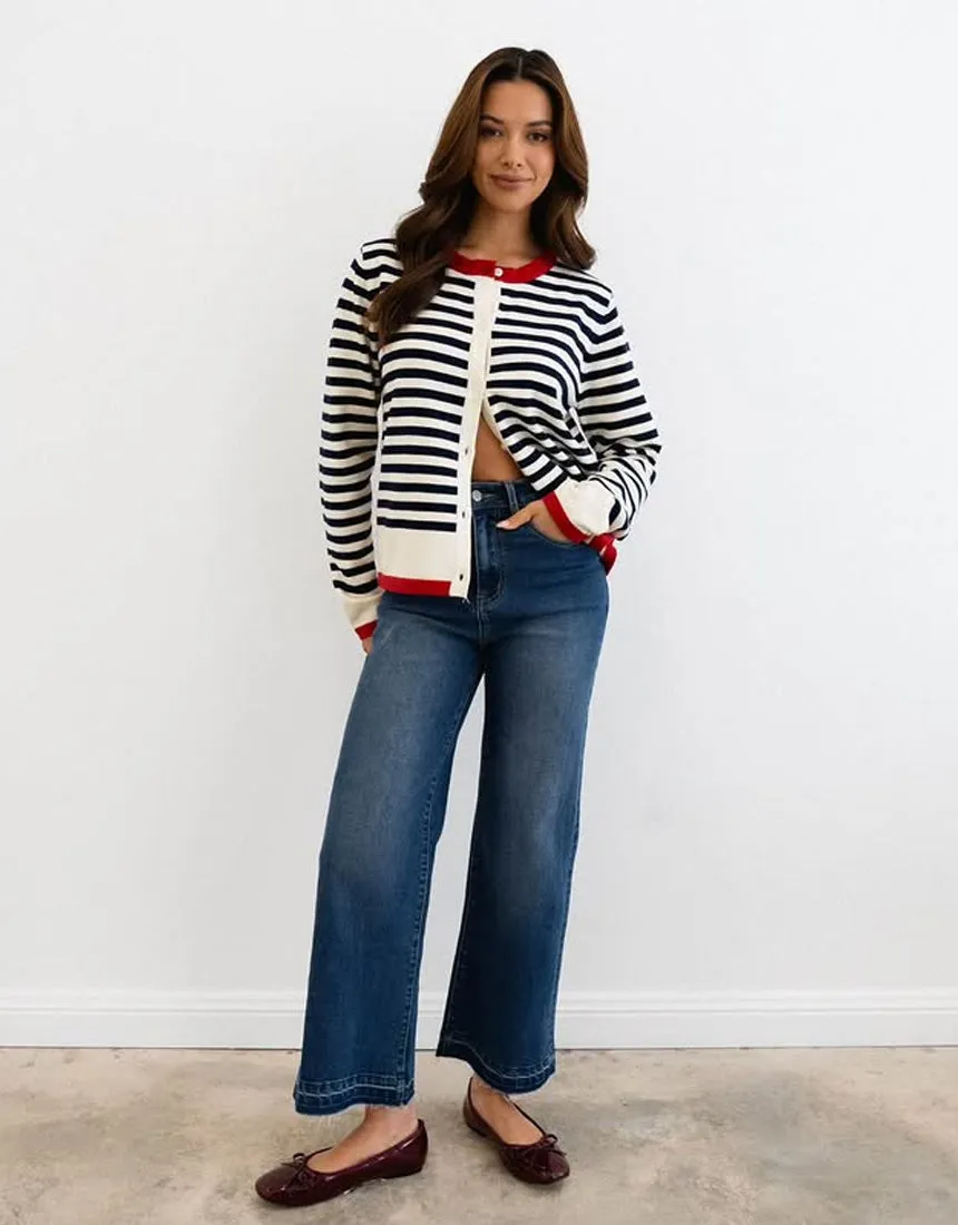 Label of Love French Stripe Cardi