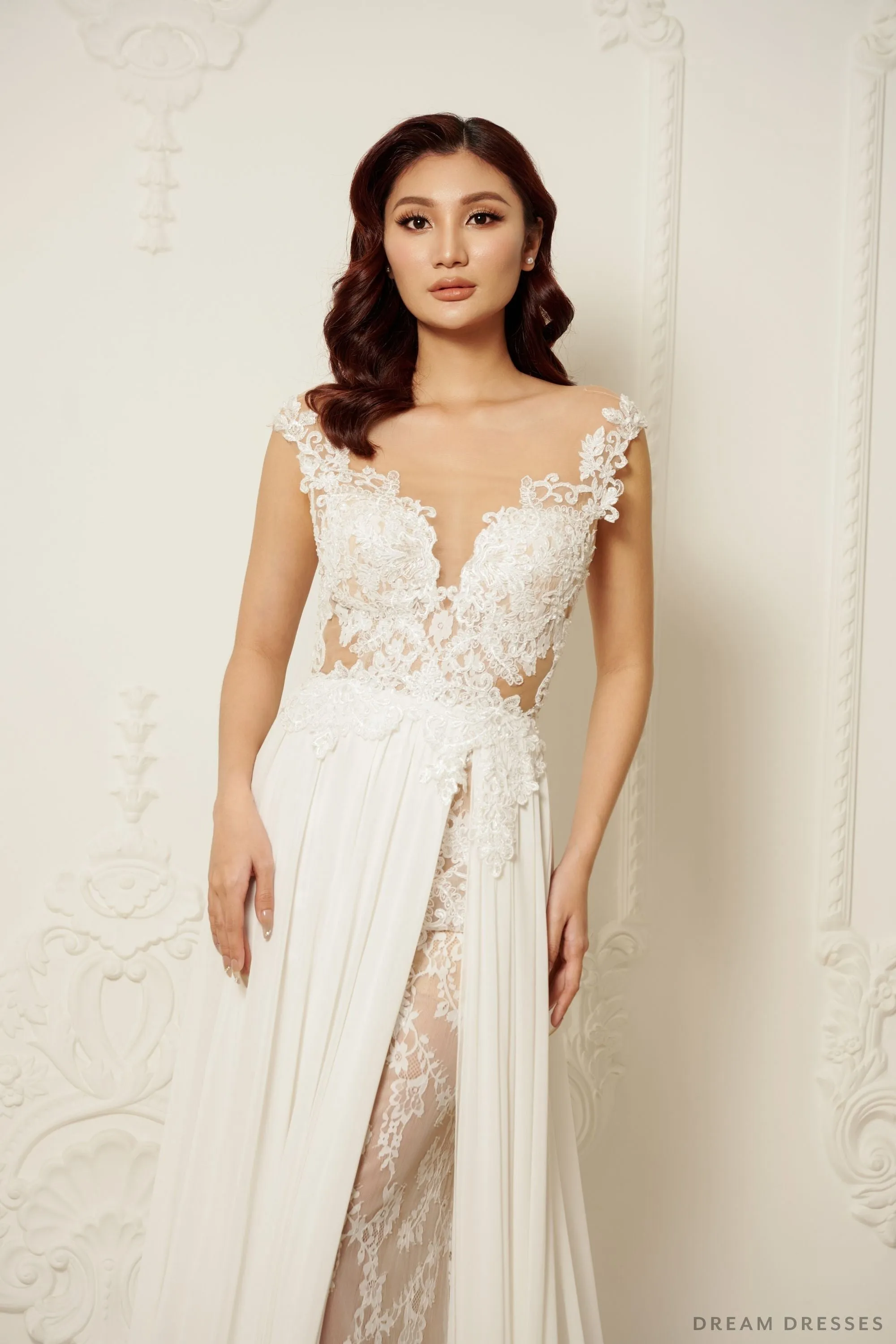 Lace and Chiffon Wedding Dress (#INAYA)