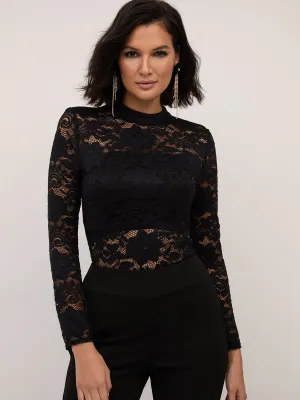 Lace Mock-Neck Top