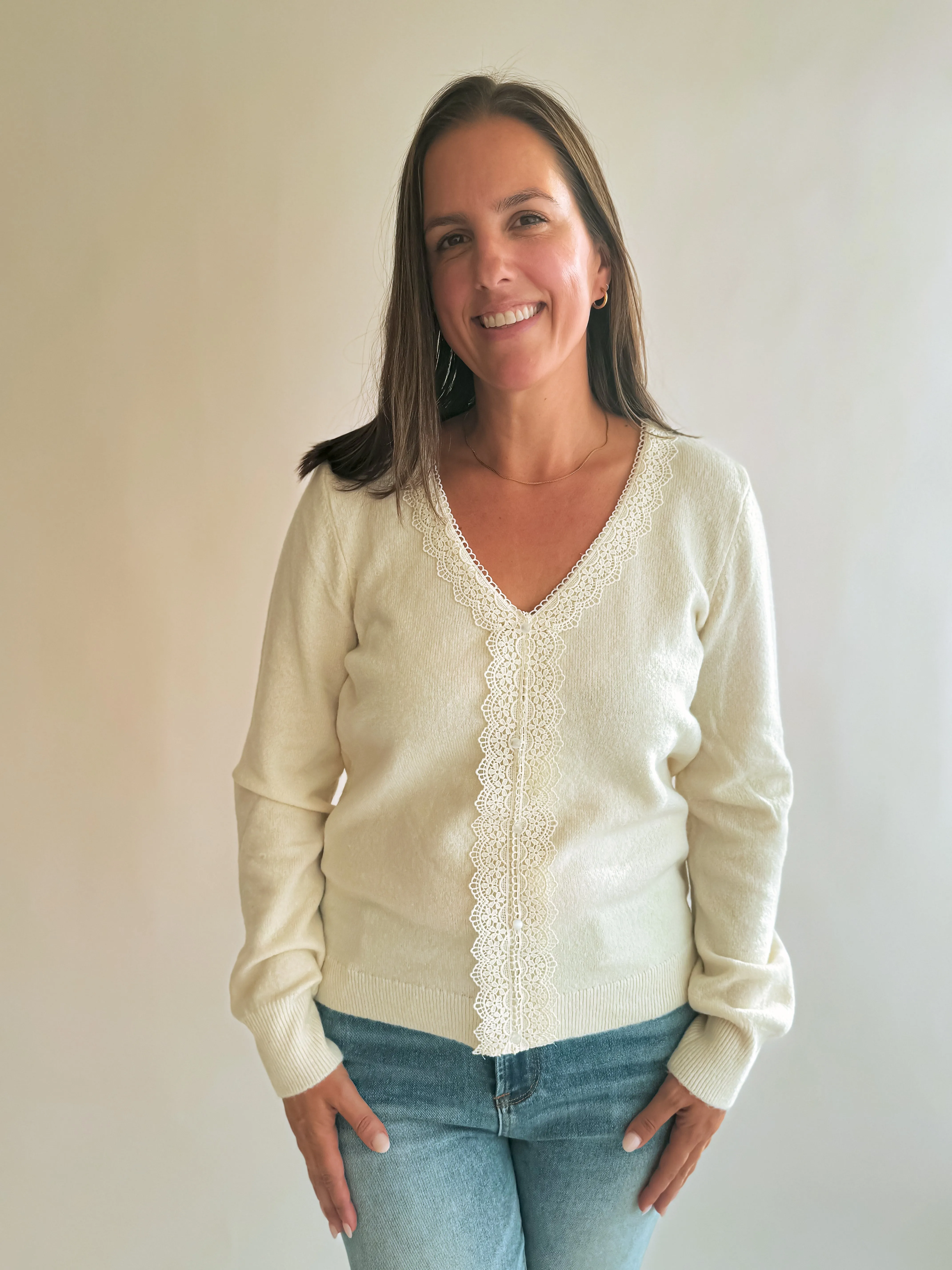 Lace V-Neck Sweater