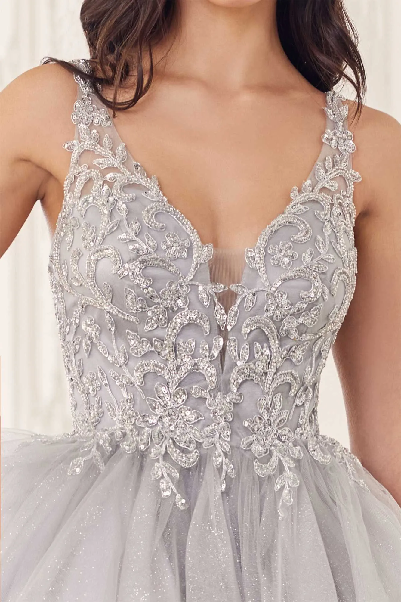 Ladivine CY022 Beaded A-Line Layered Tulle Short Homecoming Dress