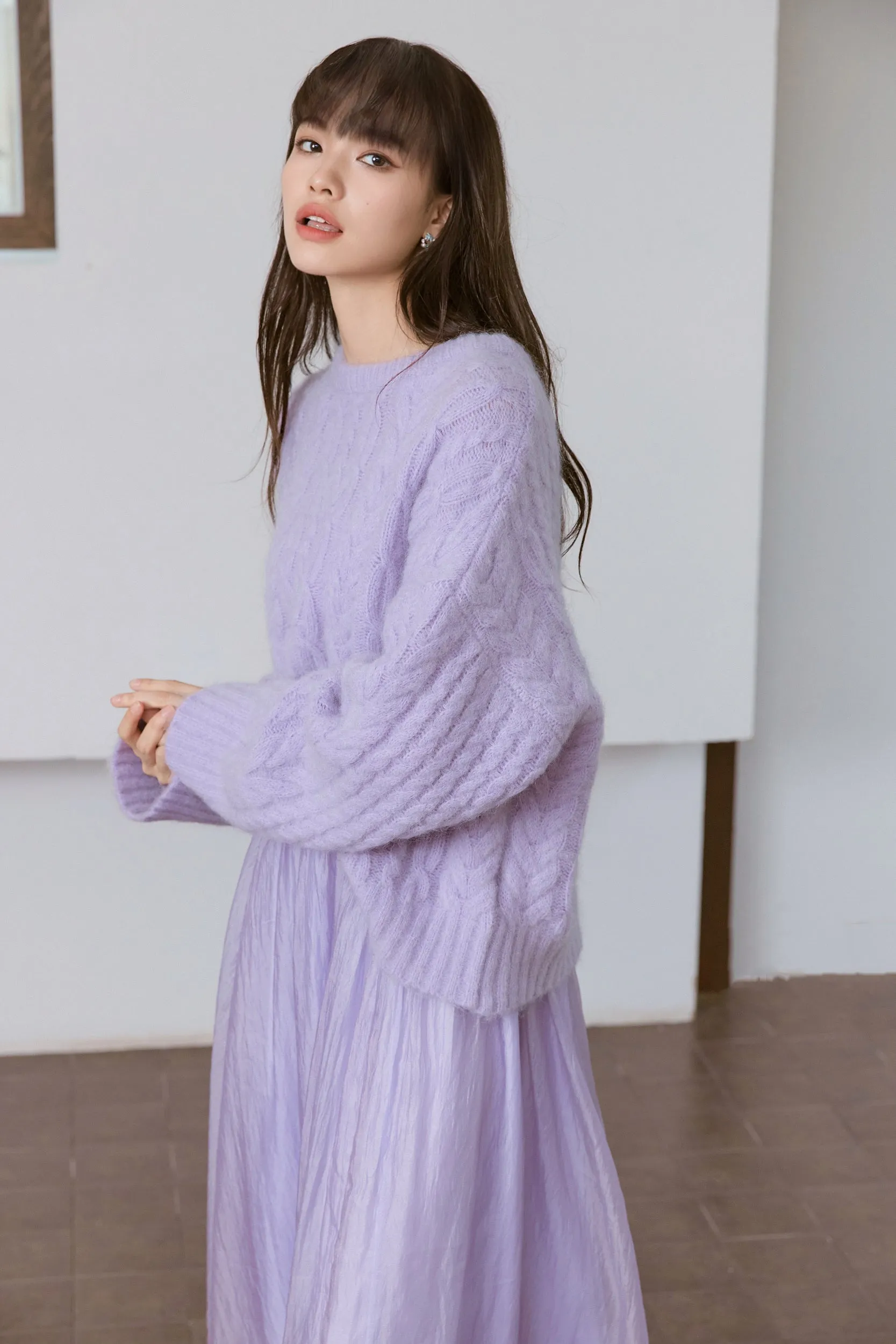 Lavender Haze Chiffon Midi Skirt